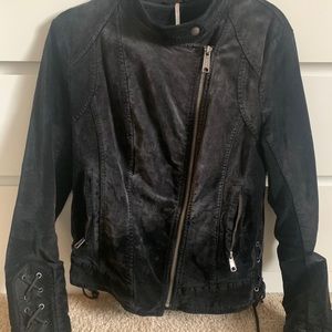 Free People velvet motor jacket